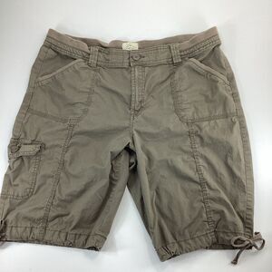 St Johns Bay Cargo Shorts Womens Size 16 Gray Utility Hiking Stretch